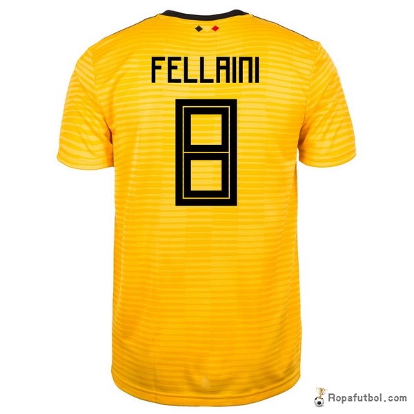 Camiseta Belgica Replica Segunda Ropa Fellaini 2018 Amarillo